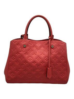 Louis Vuitton Handbag Monogram Empreinte Montaigne MM Cerise Leather